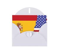 WXZYFP American Spain Flag White Pearlescent paper greeting cards, shining on both sides, suitable for holiday greetings.