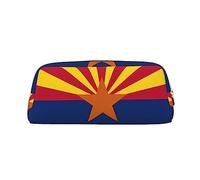 WXZYFP Arizona Flag The pencil case is made of cross-grain leather (PVC), 100% polyester lining, and full-screen printing