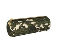 WXZYFP Army camouflage Environmentally friendly cross-grain leather pencil case, lightweight and portable, suitable for daily use.