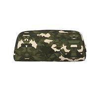 WXZYFP Army camouflage The pencil case is made of cross-grain leather (PVC), 100% polyester lining, and full-screen printing
