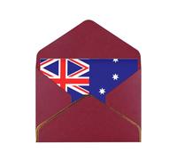WXZYFP Australian flag Dark Red Gold-edged pearlescent paper greeting card, the paper is thick and tough, and it can be opened and closed by folding.