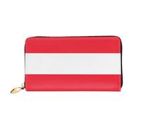WXZYFP Austrian flag Leather long wallet, double-sided printing, microfiber leather material, unisex, waterproof and durable