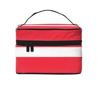 WXZYFP Austrian flag Multifunctional portable cosmetic bag with internal and external layered design, easy to organize various supplies.