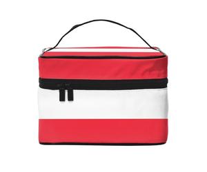WXZYFP Austrian flag Travel cosmetic bag, essential for outdoor travel enthusiasts, has a simple internal structure.