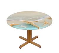 WXZYFP Beach Starfish A Variety of Round Table Covers, Made of 100% Polyester, can Protect The Tabletop.