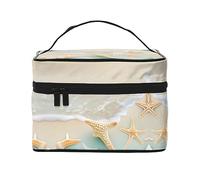 WXZYFP Beach Starfish Travel cosmetic bag, essential for outdoor travel enthusiasts, has a simple internal structure.