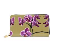WXZYFP Beautiful Orchids Leather long wallet, double-sided printing, microfiber leather material, unisex, waterproof and durable