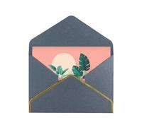 WXZYFP Beautiful potted green plants Black Gold-edged pearlescent paper greeting card, the paper is thick and tough, and it can be opened and closed by folding.