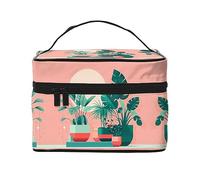 WXZYFP Beautiful potted green plants Travel cosmetic bag, essential for outdoor travel enthusiasts, has a simple internal structure., Black, One Size
