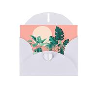WXZYFP Beautiful potted green plants White Pearlescent paper greeting cards, shining on both sides, suitable for holiday greetings.