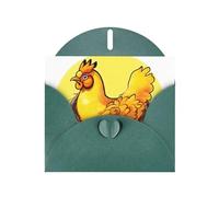 WXZYFP Bird's Nest Golden Chicken Dark Green Pearlescent paper greeting cards, shining on both sides, suitable for holiday greetings.