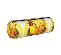 WXZYFP Bird's Nest Golden Chicken Environmentally friendly cross-grain leather pencil case, lightweight and portable, suitable for daily use.