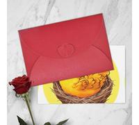 WXZYFP Bird's Nest Golden Chicken Red Pearlescent paper greeting cards, shining on both sides, suitable for holiday greetings.
