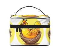 WXZYFP Bird's Nest Golden Chicken Travel cosmetic bag, essential for outdoor travel enthusiasts, has a simple internal structure.