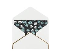 WXZYFP Black and white panda face White Gold-edged pearlescent paper greeting card, the paper is thick and tough, and it can be opened and closed by folding.