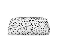 WXZYFP Black And White Polka Dot The pencil case is made of cross-grain leather (PVC), 100% polyester lining, and full-screen printing