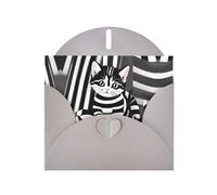 WXZYFP Black and white striped kitten Gray Pearlescent paper greeting cards, shining on both sides, suitable for holiday greetings.