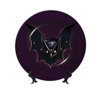 WXZYFP Black Ghost Bat 7in Imitation bone china decorative plate, can be stood or hung.