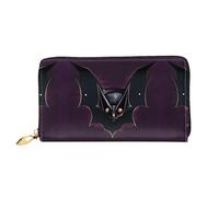 WXZYFP Black Ghost Bat Leather long wallet, double-sided printing, microfiber leather material, unisex, waterproof and durable