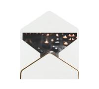 WXZYFP Black Mystery Heart Stone White Gold-edged pearlescent paper greeting card, the paper is thick and tough, and it can be opened and closed by folding.