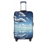 WXZYFP Blue sky and white clouds The protective cover for the suitcase with a double-sided unique print helps you avoid taking the wrong suitcase during travel., White, Large