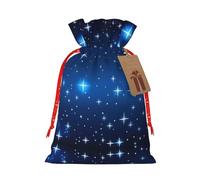WXZYFP Blue star pattern Linen drawstring gift bag, Christmas, birthday, party gift packaging, easy to wash