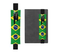 WXZYFP Brazilian flag Printed double-sided leather (PVC) pencil case bookmark, holds 2-3 pens 8 to 10 inches tall