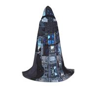 WXZYFP Cabin of the Future Medium hooded cape for teenagers, suitable for Halloween and theme parties, easy to wash and care.