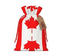 WXZYFP Canadian flag Linen drawstring gift bag, Christmas, birthday, party gift packaging, easy to wash