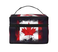 WXZYFP Canadian flag Multifunctional portable cosmetic bag with internal and external layered design, easy to organize various supplies.