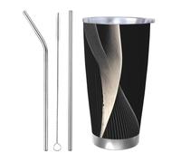 WXZYFP Car cup (single silver rim), can use a straw or drink directly, easy to use.Abstract curves