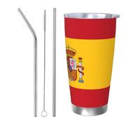 WXZYFP Car cup (single silver rim), can use a straw or drink directly, easy to use.Spanish flag