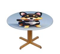 WXZYFP Card Love Fancy Puppy A Variety of Round Table Covers, Made of 100% Polyester, can Protect The Tabletop.