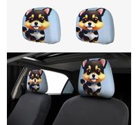 WXZYFP Card Love Fancy Puppy Car headrest Cover 2 Pack, Suitable for Most Cars, Elastic Band Closure, Direct Installation, Easy to disassemble