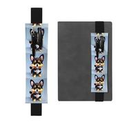 WXZYFP Card Love Fancy Puppy Printed double-sided leather (PVC) pencil case bookmark, holds 2-3 pens 8 to 10 inches tall