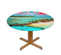 WXZYFP Caribbean Scenery A Variety of Round Table Covers, Made of 100% Polyester, can Protect The Tabletop.