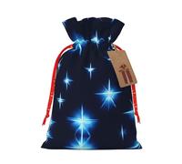 WXZYFP Cartoon blue star Linen drawstring gift bag, Christmas, birthday, party gift packaging, easy to wash
