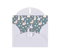 WXZYFP Cartoon cute bunny White Pearlescent paper greeting cards, shining on both sides, suitable for holiday greetings.