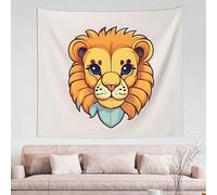 WXZYFP Cartoon cute little lion Wall decoration tapestry 60x51in (horizontal), with various patterns and colors, soft texture and durability