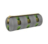 WXZYFP Cartoon Pineapple Environmentally friendly cross-grain leather pencil case, lightweight and portable, suitable for daily use.