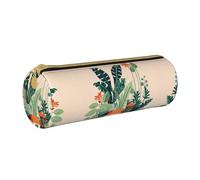 WXZYFP Cartoon small green plant Environmentally friendly cross-grain leather pencil case, lightweight and portable, suitable for daily use.