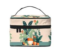 WXZYFP Cartoon small green plant Travel cosmetic bag, essential for outdoor travel enthusiasts, has a simple internal structure., Black, One Size