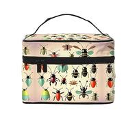 WXZYFP Cartoon small insects Travel cosmetic bag, essential for outdoor travel enthusiasts, has a simple internal structure., Black, One Size