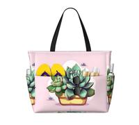 WXZYFP Cartoon Succulents It is a large-capacity beach travel bag made of 100% polyester and has 7 pockets that can hold a lot of items.