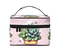 WXZYFP Cartoon Succulents Travel cosmetic bag, essential for outdoor travel enthusiasts, has a simple internal structure., Black, One Size