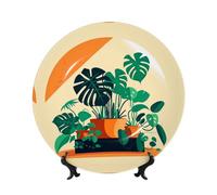WXZYFP Cartoon Turtle Back Bamboo 10in Imitation bone china decorative plate, can be stood or hung.