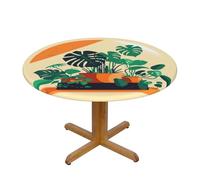 WXZYFP Cartoon Turtle Back Bamboo A Variety of Round Table Covers, Made of 100% Polyester, can Protect The Tabletop.
