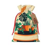 WXZYFP Cartoon Turtle Back Bamboo Linen drawstring gift bag, Christmas, birthday, party gift packaging, easy to wash