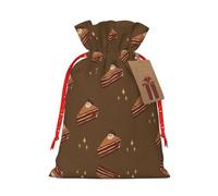 WXZYFP Chocolate Squares Cake Linen drawstring gift bag, Christmas, birthday, party gift packaging, easy to wash