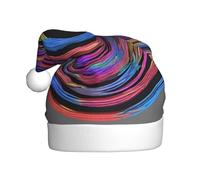 WXZYFP Color spiral Christmas Santa Hat for Adults, Unisex Velvet Classic Holiday Santa Claus Hat for